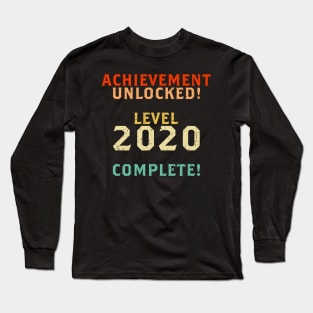 Funny Video Game 2020 New Years Achievement Unlocked Gaming Long Sleeve T-Shirt